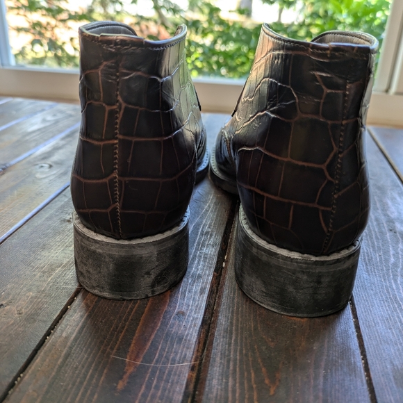 Vintage Brighton Kismet Brown Leather Ankle Boots Bootie Shoe Size 6 Buckle - Picture 8 of 10